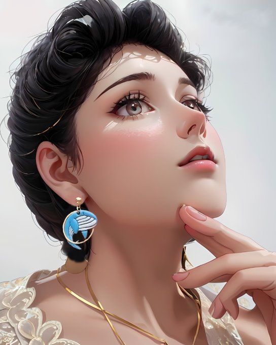 Boucles d'oreilles "Baleine bleu"