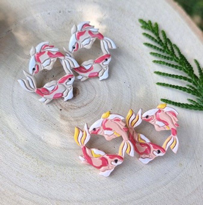 Boucles d'oreilles "Carpes Koi"