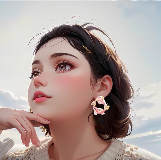 Boucles d'oreilles "Carpes Koi"